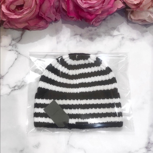 NWT AllSaints Ribbed Striped Fisherman Beanie - Picture 2 of 7